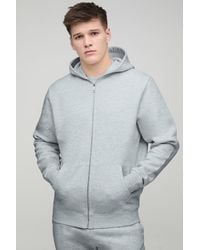 BoohooMAN - Tall Basic Zip Through Regular Fit Hoodie - Lyst