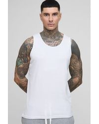 BoohooMAN - Tall Regular Fit Basic Ribbed Vest - Lyst