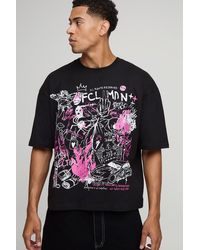 BoohooMAN - Oversized Boxy Ofcl Printed T-Shirt - Lyst