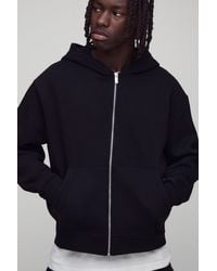 BoohooMAN - Basic Oversized Boxy Zip Through Hoodie - Lyst