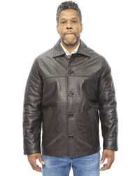 BoohooMAN - Infinity Leather Cowhide Leather Box Jacket-mendoza - Lyst
