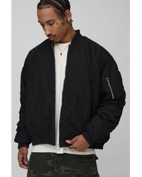 BoohooMAN - Boxy Fit Peached Embroidered Ma1 Bomber Jacket - Lyst