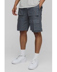 BoohooMAN - Lockere Ripstop Cargo-Shorts mit elastischem Bund und Taschen - Lyst