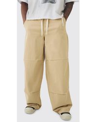 BoohooMAN - Tall Baggy Fit Elasticated Waist Contrast Drawcord Trousers - Lyst