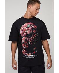 BoohooMAN - Tall Oversize T-Shirt mit floralem Print - Lyst