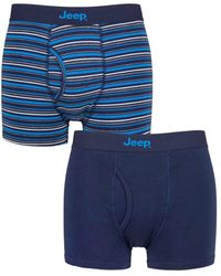 BoohooMAN - Jeep 2 Pack Striped Cotton Rich Keyhole Trunks - Lyst