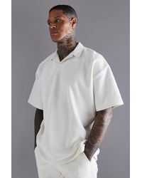 BoohooMAN - Oversized Revere Twill Jersey Polo - Lyst