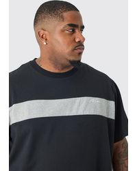 BoohooMAN - Plus Regular Fit Colour Block Man Script T-shirt In Black - Lyst