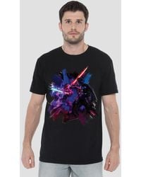 BoohooMAN - Star Wars Star Wars Obiwan Kenobi Kenobi Vader Painted Mens T-shirt Black - Lyst