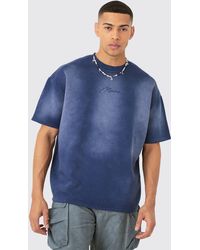 BoohooMAN - Man Oversized Half Sleeve Sun Bleach Sweatshirt - Lyst