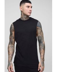 BoohooMAN - Tall Reguar Fit Basic Drop Armhole Tank - Lyst