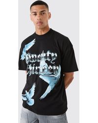 BoohooMAN - Oversized Large Scale Dove Print T-shirt - Lyst