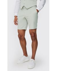 BoohooMAN - Textured Slim Fit Suit Shorts - Lyst
