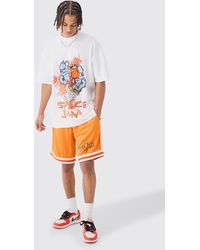BoohooMAN - Oversized Taz Space Jam License T-shirt And Short Set - Lyst