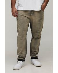 BoohooMAN - Plus Slim Fit Subtle Ripped Tinted Jeans With Let Down Hem - Lyst