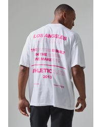 BoohooMAN - Active Oversized Extended Neck Back Print Slogan T-shirt - Lyst