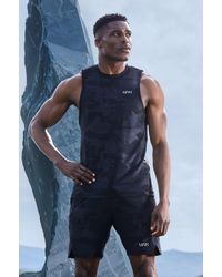 BoohooMAN - Man Active Camo Racer Performance Regular Fit Tank - Lyst