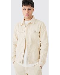 BoohooMAN - Boxy Cord Jacket In Sand - Lyst