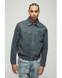 BoohooMAN - Kastige PU Harrington-Jacke mit Western-Detail - Lyst