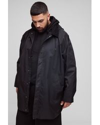 BoohooMAN - Plus Parka mit Cord-Kragen und Kapuze - Lyst