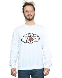 BoohooMAN - Disney Mickey Mouse Heart Hands Sweatshirt - Lyst