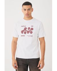 BoohooMAN - Heavyweight Interlock Abstract Puff Print T-shirt - Lyst