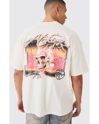 BoohooMAN - Oversized Heavyweight 13 Skull Graphic T-shirt - Lyst