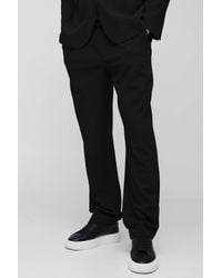 BoohooMAN - Strukturierte Hose mit geradem Bein und elastischem Bund - Lyst