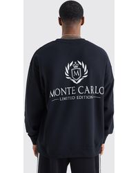 BoohooMAN - Oversized Monte Carlo Graphic Sweatshirt - Lyst