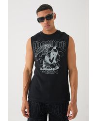 BoohooMAN - Gothic Renaissance Homme Waffle Printed Tank - Lyst