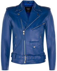 BoohooMAN - Infinity Leather Leather Brando Biker Rock Motorcycle Hide Jacket - Lyst