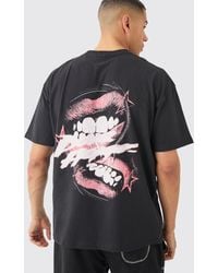 Boohoo - Oversized Lip Graphic T-shirt - Lyst