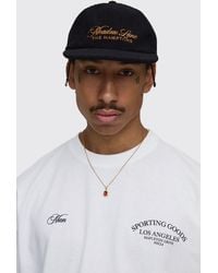 BoohooMAN - Hamptons Embroidered Cord Cap - Lyst