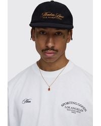 BoohooMAN - Hamptons Embroidered Cord Cap - Lyst