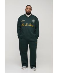 BoohooMAN - Plus L'homme Embroidered Oversized Sweat & Jogger Tracksuit - Lyst