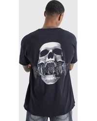 BoohooMAN - Oversize T-Shirt mit Homme Totenkopf-Print - Lyst