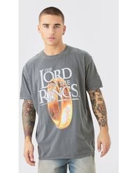 BoohooMAN - Oversized Lord Of The Rings Wash License T-shirt - Lyst