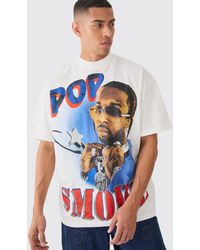 BoohooMAN - Oversized Pop Smoke Large Scale License T-shirt - Lyst