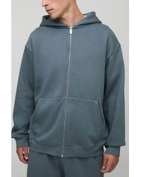 BoohooMAN - Basic Oversized Zip Through Hoodie - Lyst