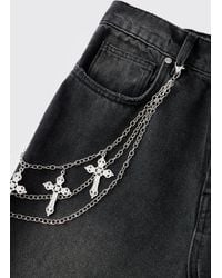 BoohooMAN - Jean Chain With Crosses - Lyst