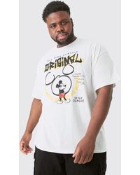 Boohoo - Plus Oversized Mickey Mouse License T-shirt In White - Lyst