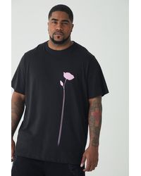 BoohooMAN - Plus Floral Line Drawing T-shirt - Lyst