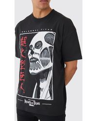 BoohooMAN - Oversized Attack Of Titan Anime License T-shirt - Lyst