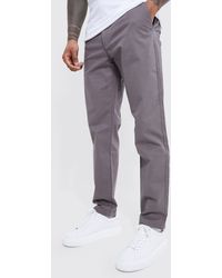 BoohooMAN - Fixed Waist Slim Fit Chino Trousers - Lyst