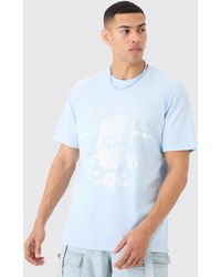 BoohooMAN - Oversized Washed Mask Graphic T-shirt - Lyst