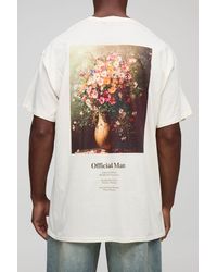 BoohooMAN - Oversize Official Man T-Shirt mit floralem Print - Lyst