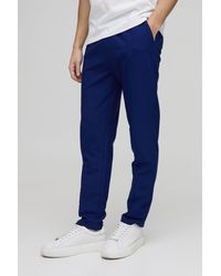 BoohooMAN - Elasticated Waist Slim Cropped Technical Stretch Pintuck Pants - Lyst