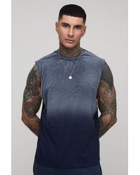 BoohooMAN - Tall Regular Fit Drop Armhole Spray Wash Tank - Lyst