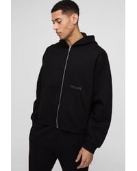 Boohoo - Sudadera Oversize Recta Man Con Capucha Y Cremallera - Lyst
