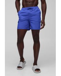 Boohoo - Bañador Regular De Largo Medio Cargo Fruncido Con Costuras Antidesgarros - Lyst